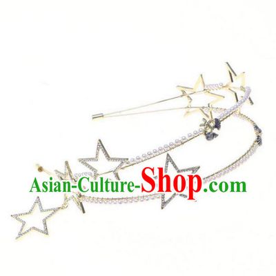 Chinese Traditional Bride Hair Jewelry Accessories Wedding Baroque Retro Crystal Hair Clasp for Women