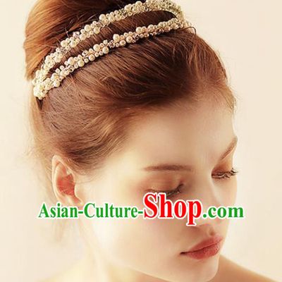 Chinese Traditional Bride Hair Accessories Wedding Pearls Hair Clasp for Women