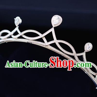 Chinese Traditional Wedding Hair Accessories Baroque Zircon Hair Clasp Bride Crystal Royal Crown for Women