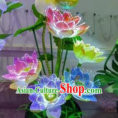 Chinese Traditional Electric LED Lotus Lantern Desk Lamp Home Decoration Lights
