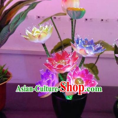 Chinese Traditional Electric LED Lotus Lantern Desk Lamp Home Decoration Lights