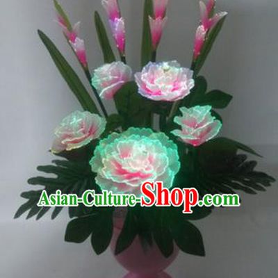Chinese Traditional Electric LED Green Peony Lantern Desk Lamp Home Decoration Lights Loudspeaker Box