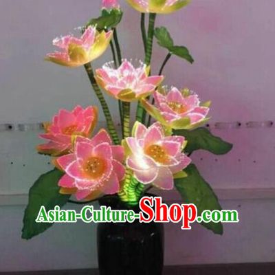 Chinese Traditional Electric LED Lotus Lantern Desk Lamp Home Decoration Lights