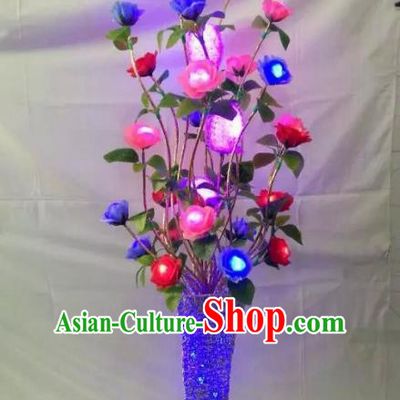 Chinese Traditional Electric LED Flowers Lantern Desk Lamp Home Decoration Lights