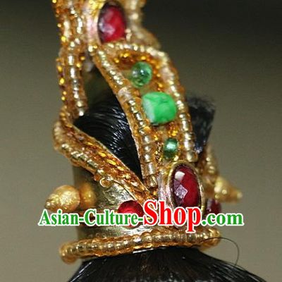 Chinese Traditional Silk Figurine Doll Hair Accessories Royal Highness Crown Headwear