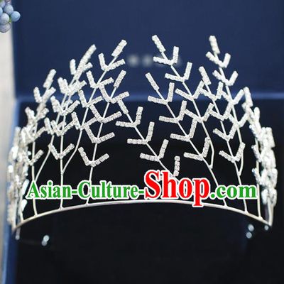 Chinese Traditional Wedding Hair Accessories Baroque Hair Clasp Crystal Royal Crown for Women