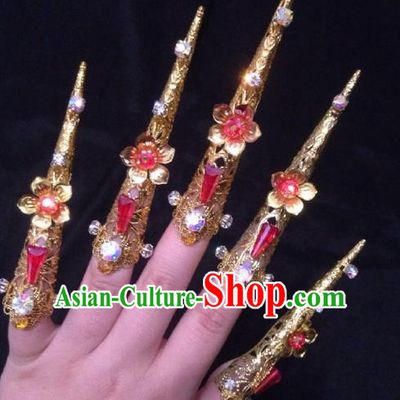 Chinese Traditional Wedding Finger Accessories Ancient Princess Nail Wrap for Women