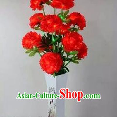 Chinese Traditional Electric LED Lantern Desk Lamp Home Decoration Red Flowers Lights