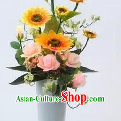 Chinese Traditional Electric LED Lantern Desk Lamp Home Decoration Sunflower Lights