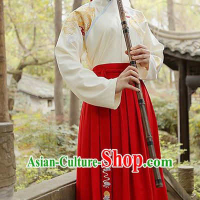 Traditional Chinese Ancient Swordswoman Hanfu Clothing, China Han Dynasty Young Lady Embroidered Costume for Women