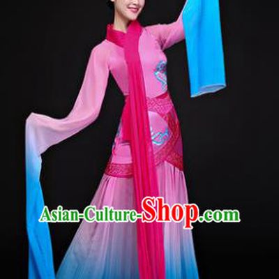 Traditional Chinese Classical Dancing Costume, China Yangko Costume Fairy Dance Hanfu Pink Clothing for Women