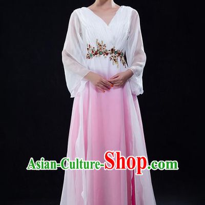 Traditional Chinese Modern Dance Costume Opening Chorus Singing Group Bubble Dress for Women