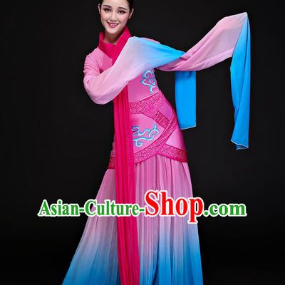 Traditional Chinese Ancient Palace Lady Dance Clothing Classical Water Sleeve Dance Dress Costume for Women