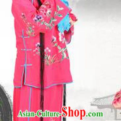 Chinese Beijing Opera Actress Embroidered Peony Costume, China Peking Opera Servant Girl Embroidery Rosy Clothing