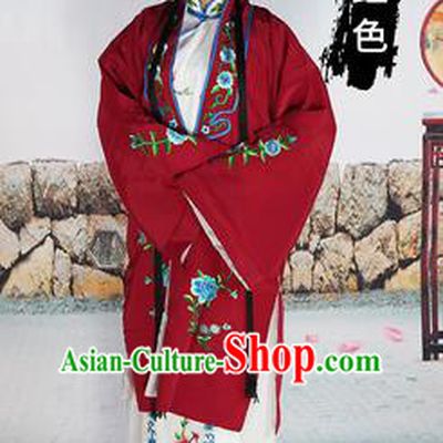 Chinese Beijing Opera Actress Costume Amaranth Embroidered Cape, Traditional China Peking Opera Diva Embroidery Clothing