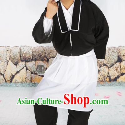 Chinese Beijing Opera Waiter Black Costume, China Peking Opera Clown Clothing