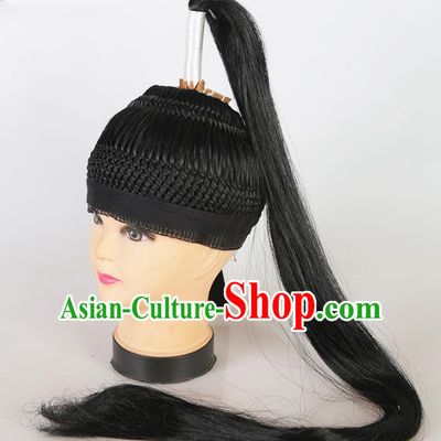 Asian Chinese Beijing Opera Niche Wig, Traditional China Peking Opera Swordsman Hairpiece