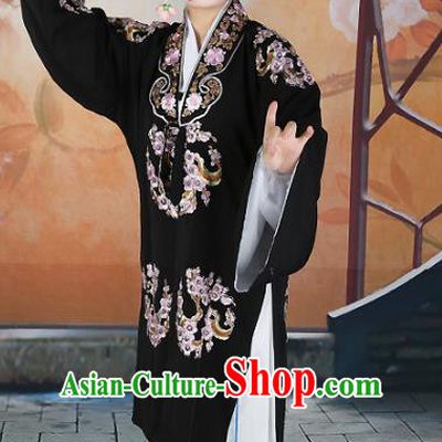 Chinese Beijing Opera Actress Costume Black Embroidered Cape, China Peking Opera Princess Young Lady Embroidery Clothing