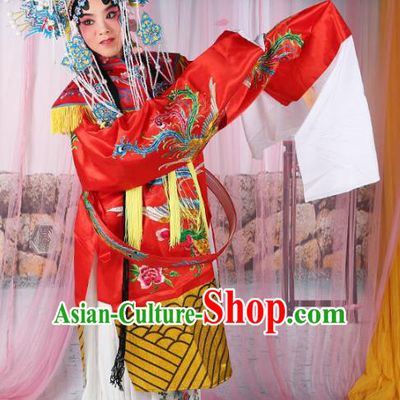 Chinese Beijing Opera Imperial Concubine Costume Embroidered Robe, China Peking Opera Actress Embroidery Red Clothing