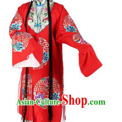 Chinese Beijing Opera Actress Nobility Lady Embroidered Red Costume, China Peking Opera Diva Embroidery Clothing