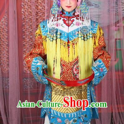 Chinese Beijing Opera Actress Imperial Concubine Costume Embroidered Robe, China Peking Opera Diva Clothing and Phoenix Coronet