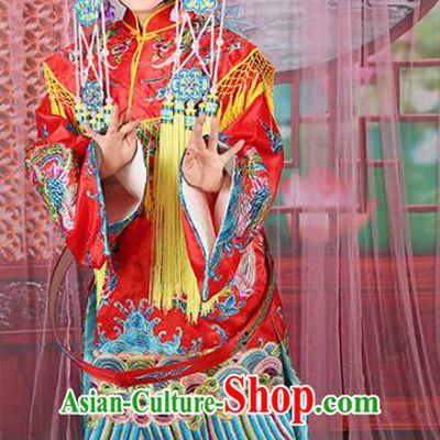 Chinese Beijing Opera Actress Imperial Concubine Costume Phoenix Coronet and Embroidered Robe, China Peking Opera Diva Clothing