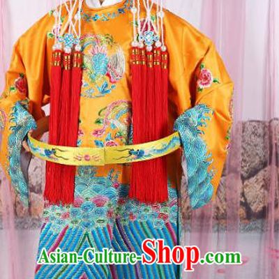 Chinese Beijing Opera Actress Costume Embroidered Robe, China Peking Opera Imperial Concubine Clothing and Phoenix Coronet
