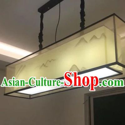 Traditional Chinese Handmade Painting Landscape Sheepskin Palace Lantern China Ceiling Palace Lamp