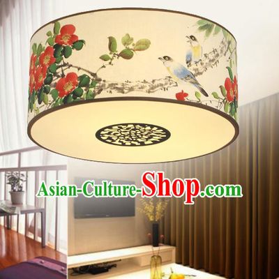 Traditional Chinese Handmade Painting Camellia Sheepskin Palace Lantern China Ceiling Palace Lamp