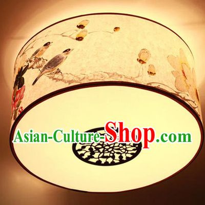 Traditional Chinese Handmade Painting Mangnolia Sheepskin Palace Lantern China Ceiling Palace Lamp