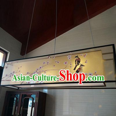 Traditional Chinese Handmade Sheepskin Painting Magpie Wintersweet Palace Lantern China Ceiling Palace Lamp