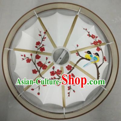 Traditional Chinese Handmade Painting Wintersweet Birds Palace Lantern China Ceiling Palace Lamp