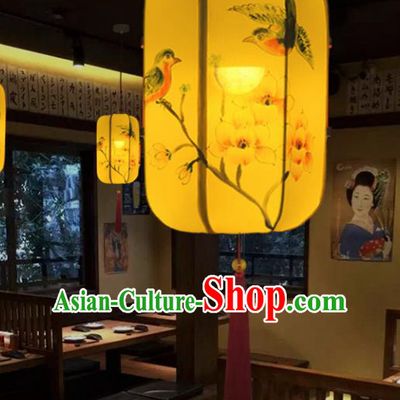 Traditional Chinese Handmade Painting Birds Flowers Palace Lantern China Ceiling Palace Lamp