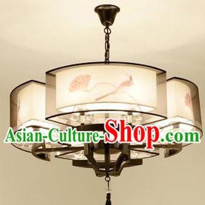 Traditional Chinese Handmade Sheepskin Printing Lotus Palace Lantern China Ceiling Palace Lamp