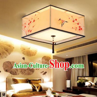Traditional Chinese Handmade Painting Wintersweet Silk Palace Lantern China Ceiling Palace Lamp