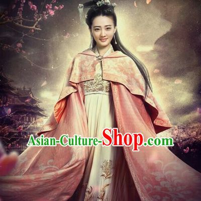 Traditional Ancient Chinese Tang Dynasty Palace Princess Embroidered Costume and Headpiece Complete Set for Women