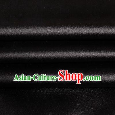 Chinese Traditional Costume Royal Palace Black Satin Brocade Fabric, Chinese Ancient Clothing Drapery Hanfu Cheongsam Material