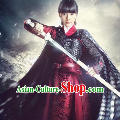Traditional Chinese Tang Dynasty Swordswoman Female General Costume for Women