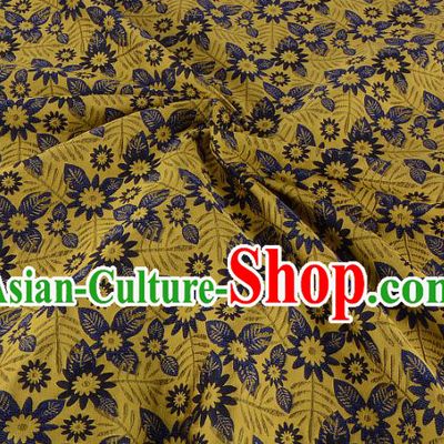 Chinese Traditional Costume Royal Palace Jacquard Weave Yellow Fabric, Chinese Ancient Clothing Drapery Hanfu Cheongsam Material