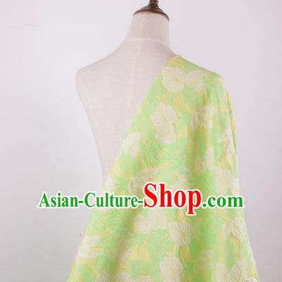 Chinese Traditional Costume Royal Palace Jacquard Weave Green Brocade Fabric, Chinese Ancient Clothing Drapery Hanfu Cheongsam Material