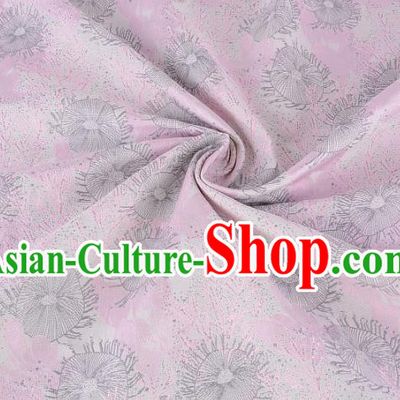 Chinese Traditional Costume Royal Palace Jacquard Weave Pine Needles Pink Brocade Fabric, Chinese Ancient Clothing Drapery Hanfu Cheongsam Material