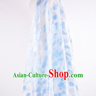 Chinese Traditional Costume Royal Palace Jacquard Weave Shell White Brocade Fabric, Chinese Ancient Clothing Drapery Hanfu Cheongsam Material