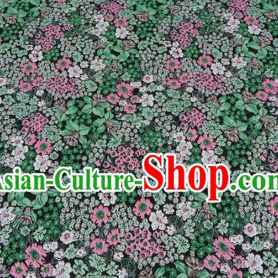 Chinese Traditional Costume Royal Palace Jacquard Weave Green Fabric, Chinese Ancient Clothing Drapery Hanfu Cheongsam Material