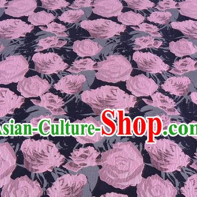 Chinese Traditional Costume Royal Palace Jacquard Weave Pink Rose Fabric, Chinese Ancient Clothing Drapery Hanfu Cheongsam Material