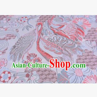 Chinese Traditional Costume Royal Palace Jacquard Weave Crane Brocade Fabric, Chinese Ancient Clothing Drapery Hanfu Cheongsam Material
