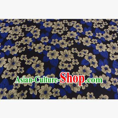 Chinese Traditional Costume Royal Palace Printing Yellow Flowers Brocade Fabric, Chinese Ancient Clothing Drapery Hanfu Cheongsam Material