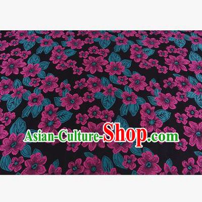 Chinese Traditional Costume Royal Palace Printing Rosy Flowers Brocade Fabric, Chinese Ancient Clothing Drapery Hanfu Cheongsam Material