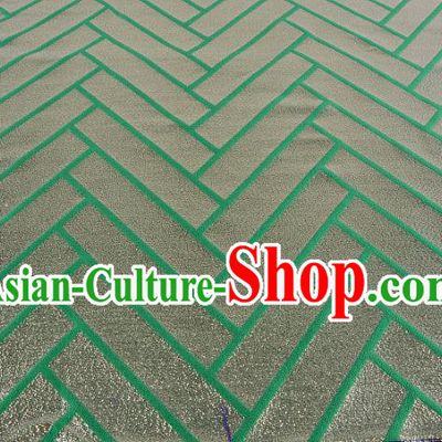 Chinese Traditional Costume Royal Palace Pattern Green Brocade Fabric, Chinese Ancient Clothing Drapery Hanfu Cheongsam Material