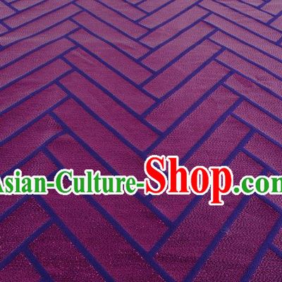 Chinese Traditional Costume Royal Palace Pattern Purple Brocade Fabric, Chinese Ancient Clothing Drapery Hanfu Cheongsam Material