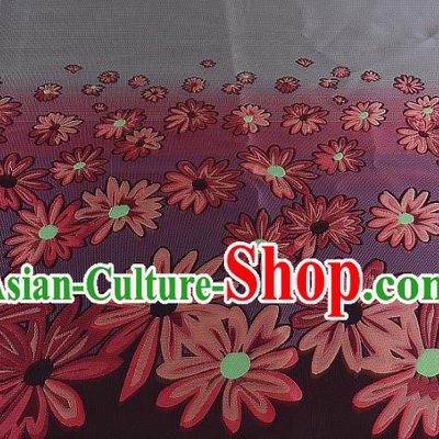 Chinese Traditional Costume Royal Palace Printing Flowers Grey Brocade Fabric, Chinese Ancient Clothing Drapery Hanfu Cheongsam Material